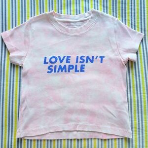 French Connection Pink Tie-dye Graphic Ribbed Stretch T-shirt, 92% cotton